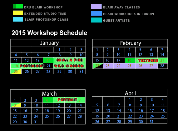 Airbrush Workshops Calendar